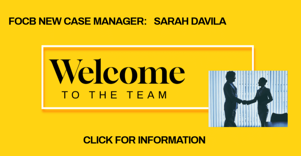yellow flyer welcoming new case worker